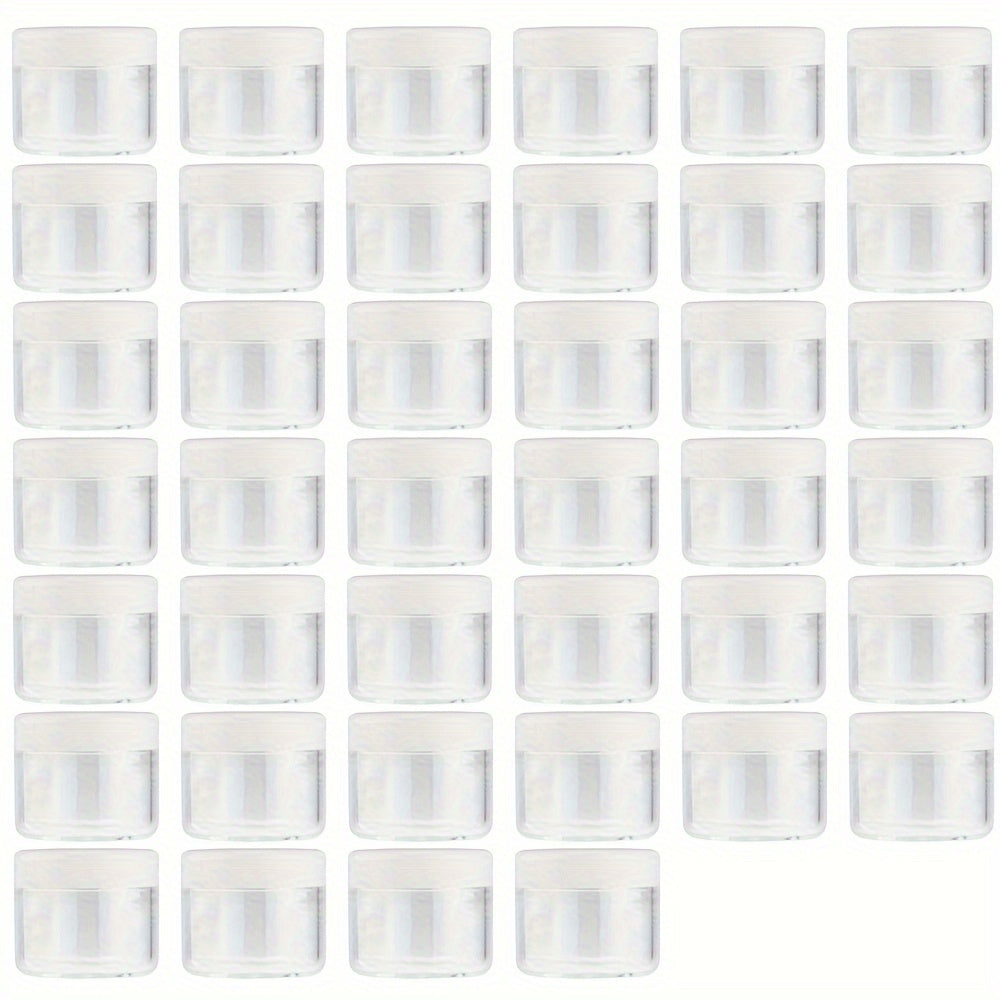 40-Pack Round Acrylic Plastic Jars with Screw-On Lids - Multipurpose Storage Containers for Creams, Cosmetics, Medicine, Spices, and Small Accessories - Durable,, Unscented